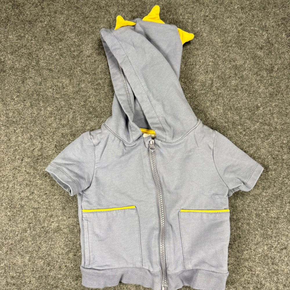 Tommy Bahama Kids Hoodie Zip Up Short Sleeve Dinosaur‎ Spikes Gray Size 3-6M